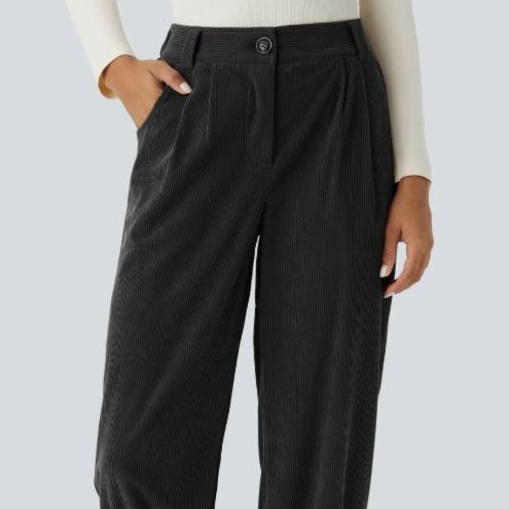 Halara black button pants